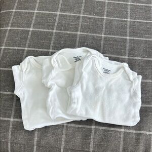 Gerber organic White Baby Long sleeve Bodysuits Trio